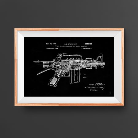 AR 15 Patent Poster - Guns, Weapons, Rifle Posters