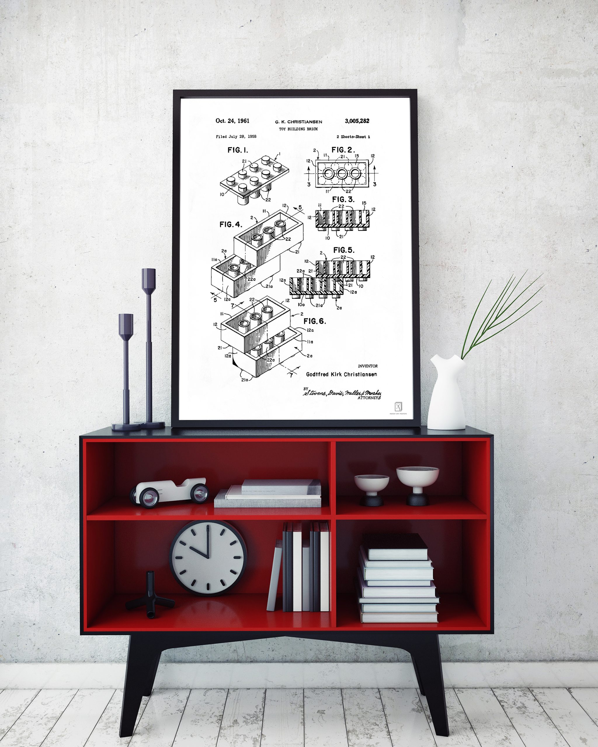 Lego Brick Patent Poster Lego Patent Poster - Kids Room Wall Art Poster