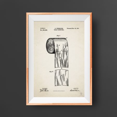 Toilet paper patent wall art