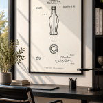 1915 Bottle Design Patent Art Print – A. Samuelson